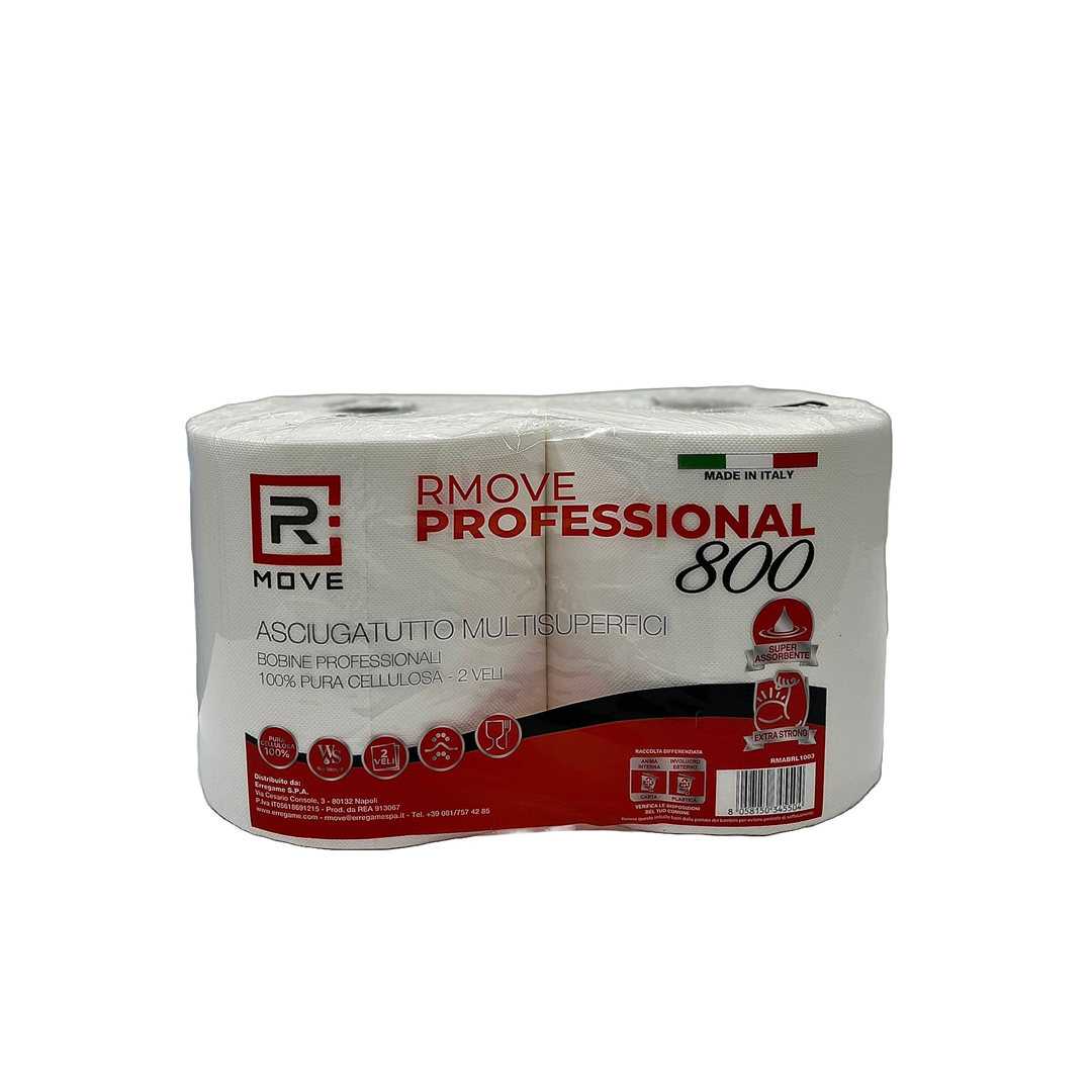 COPPIA BOBINE PROFESSIONALI 800 2 VELI PURA CELLULOSA