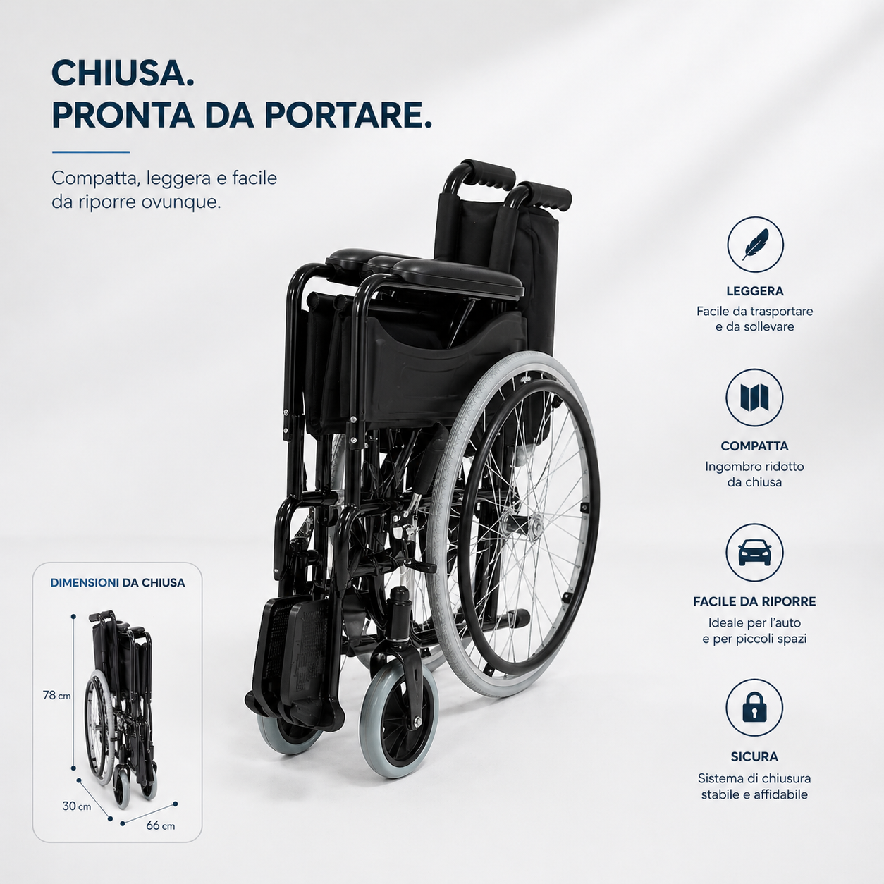 SEDIA A ROTELLE IN ACCIAIO